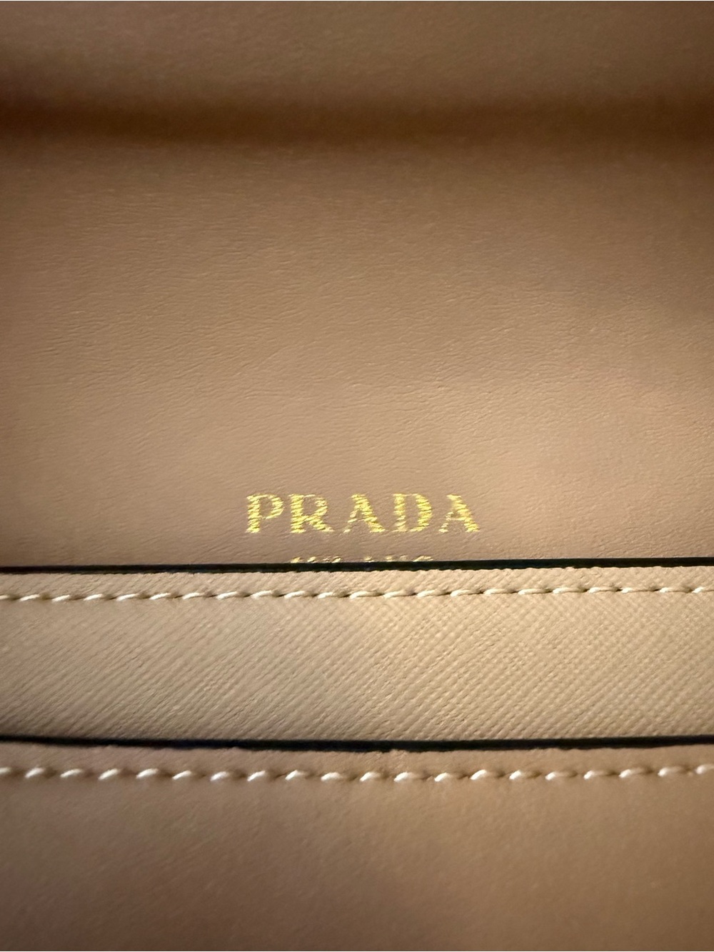 Prada Taupe Leather Envelope Crossbody with Gold Hardware - Picture 10 of 12